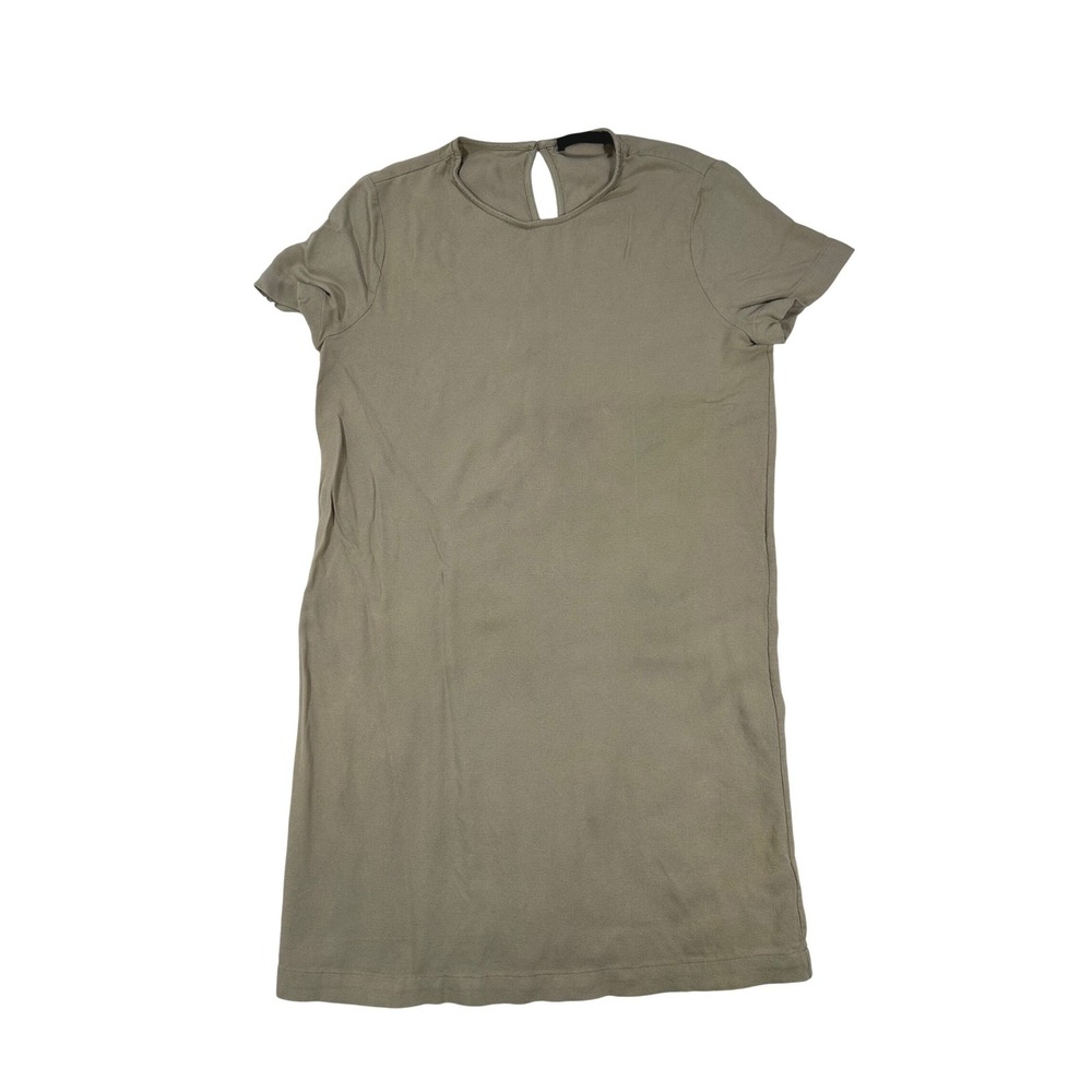 Jenni Kayne Womens Short Sleeve Keyhole Back Mini T-Shirt Dress Tan Brown Small
